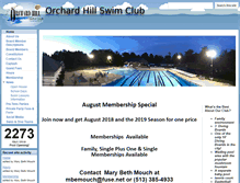 Tablet Screenshot of orchardhillswimclub.com